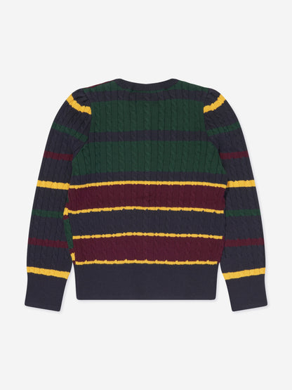 Ralph Lauren 女童海军蓝粗针织开衫