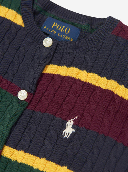 Ralph Lauren 女童海军蓝粗针织开衫