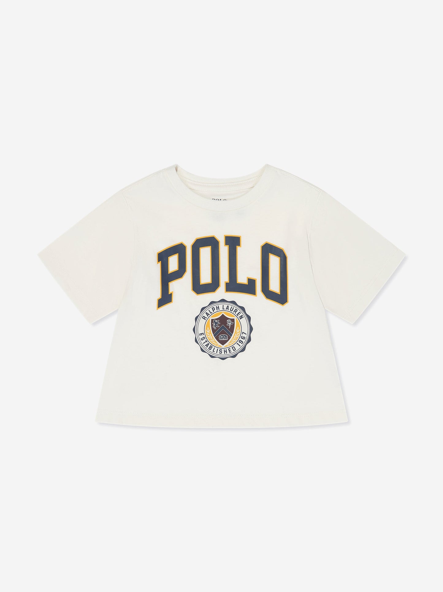 Ralph Lauren 女童白色校队 Polo T 恤