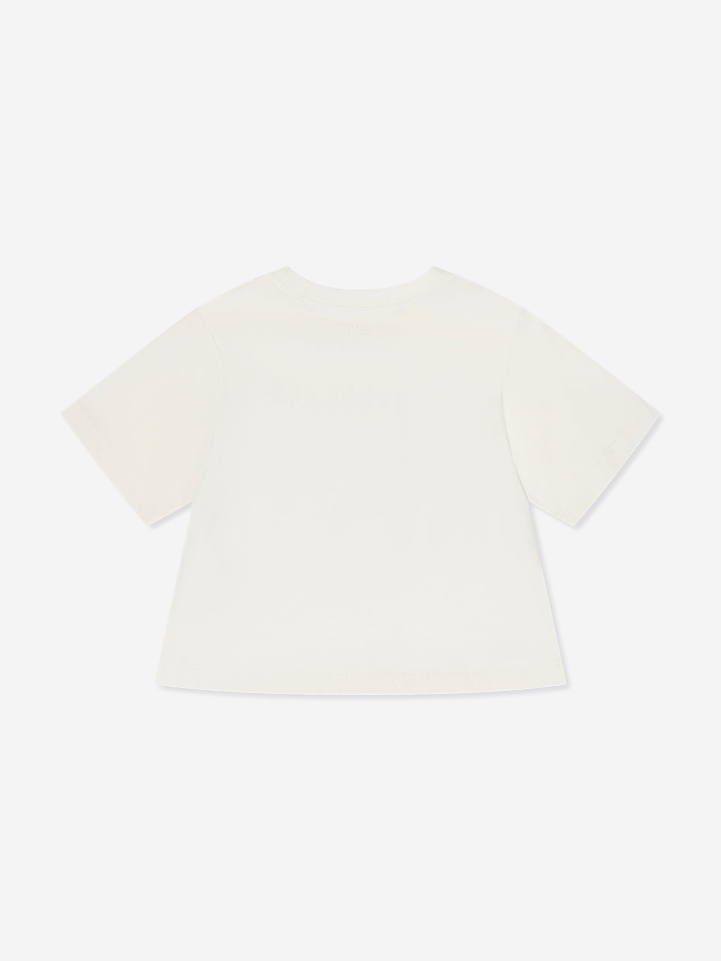女童白色校队 Polo T 恤