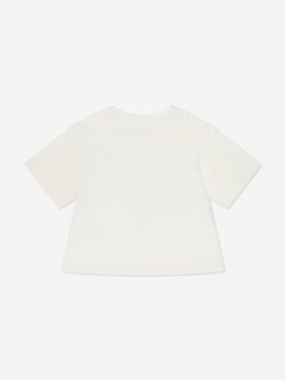 女童白色校队 Polo T 恤