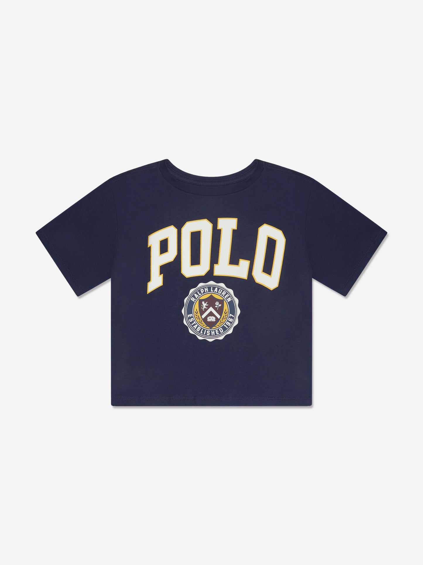 海军蓝女童校队 Polo T 恤