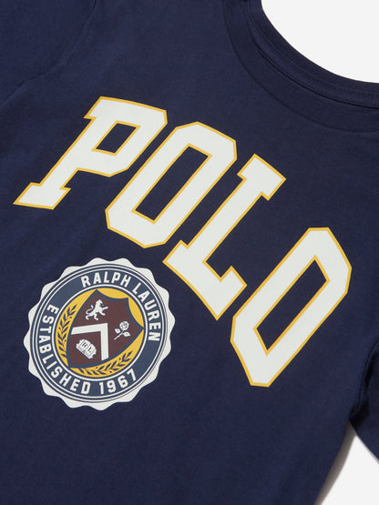 海军蓝女童校队 Polo T 恤