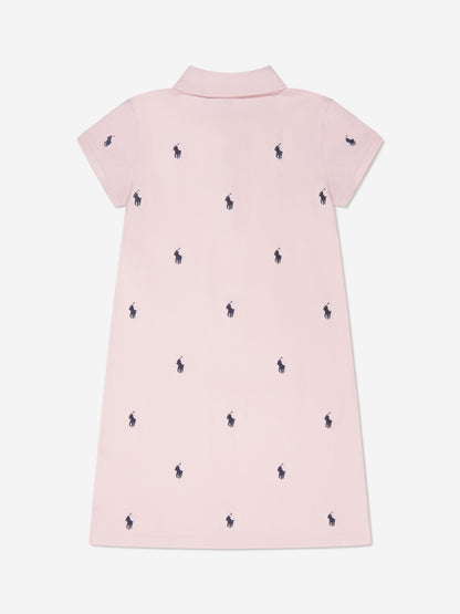 女童粉色刺绣 Polo 衫