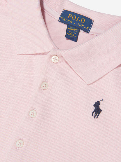 女童粉色刺绣 Polo 衫