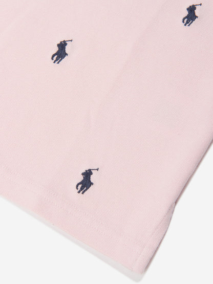 女童粉色刺绣 Polo 衫