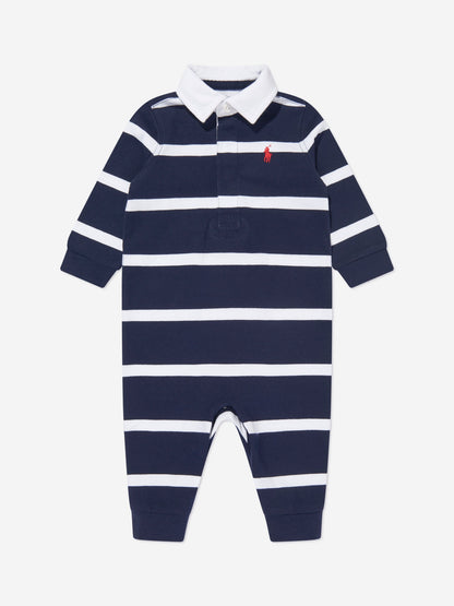 Ralph Lauren 男婴条纹橄榄球连体衣（海军蓝）