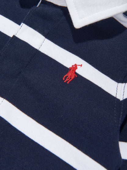Ralph Lauren 男婴条纹橄榄球连体衣（海军蓝）