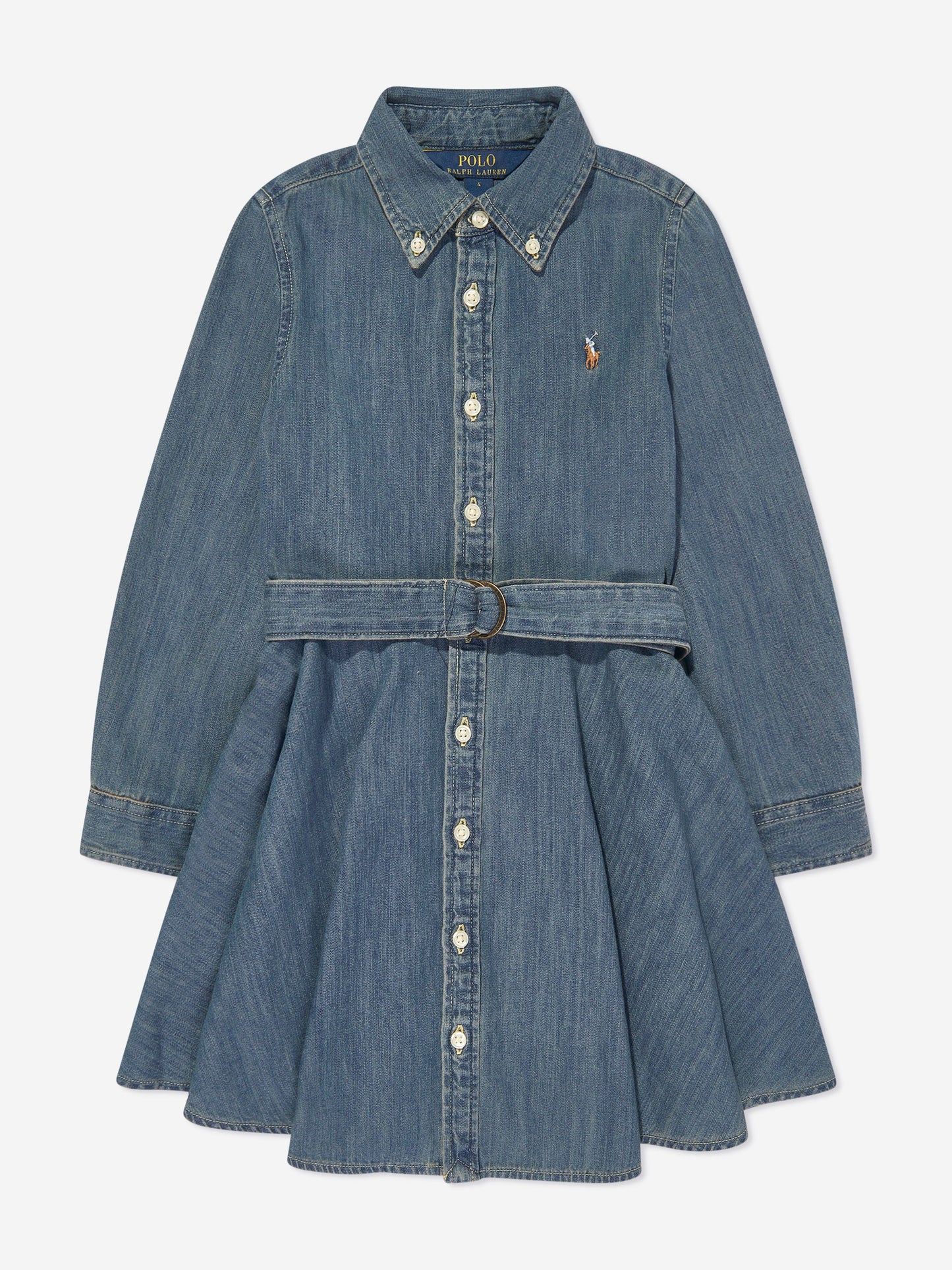 Ralph Lauren 女童蓝色牛仔衬衫裙