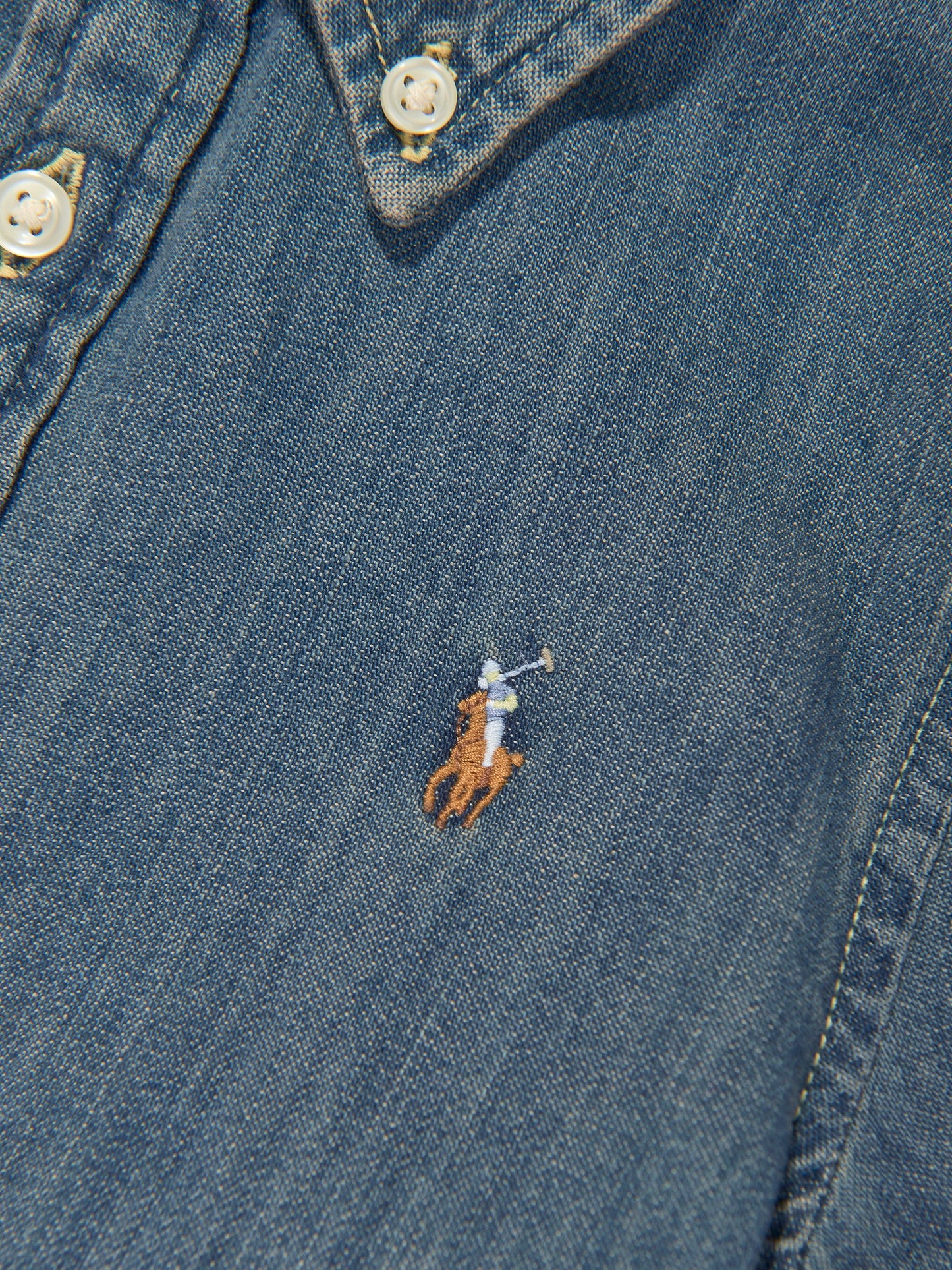 Ralph Lauren 女童蓝色牛仔衬衫裙