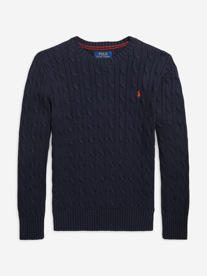 Ralph Lauren 男童海军蓝粗针织套衫