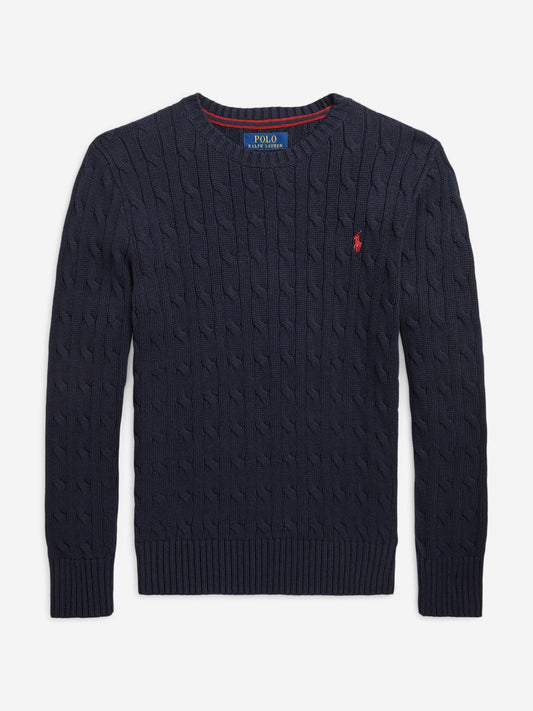 Ralph Lauren 男童海军蓝粗针织套衫