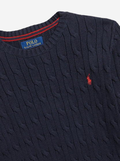Ralph Lauren 男童海军蓝粗针织套衫