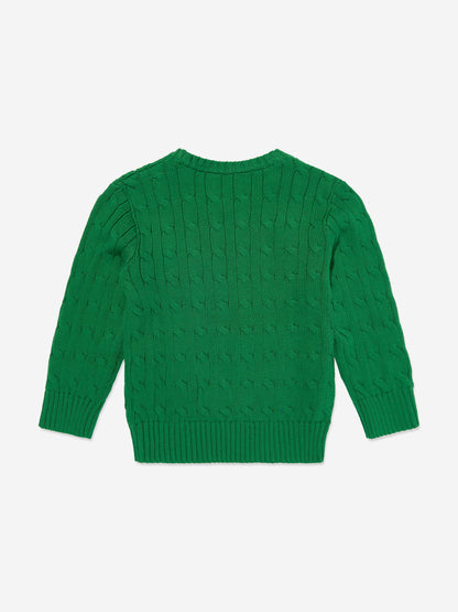 Ralph Lauren 男童绿色粗针织套衫