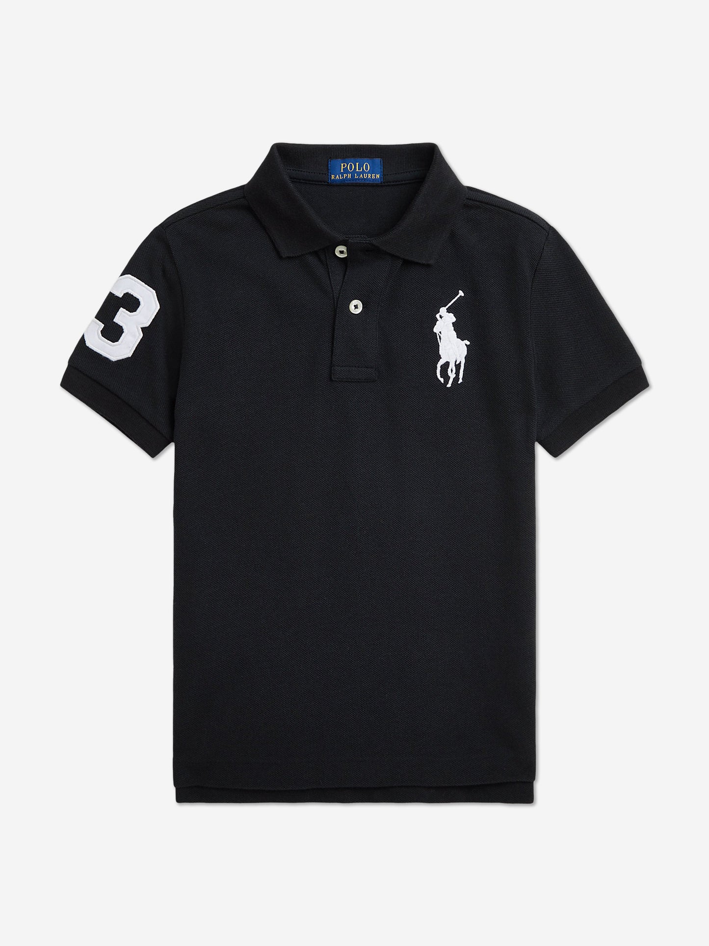 Ralph Lauren 男童黑色徽标 Polo 衫