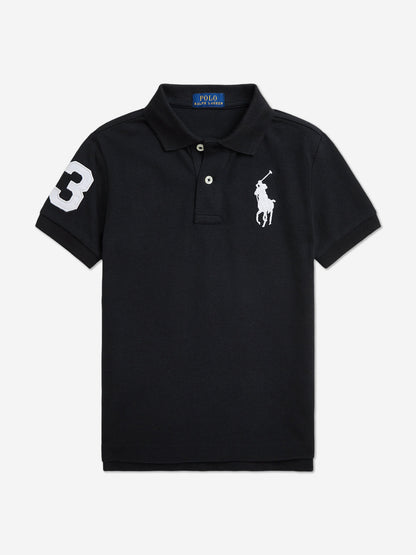 Ralph Lauren 男童黑色徽标 Polo 衫