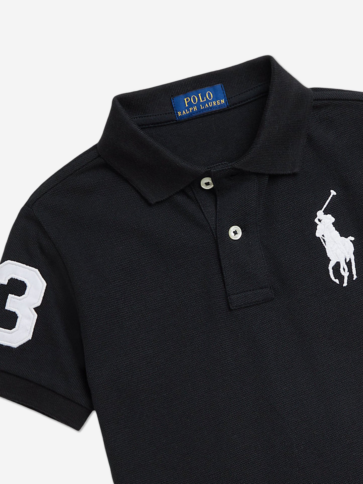 Ralph Lauren 男童黑色徽标 Polo 衫