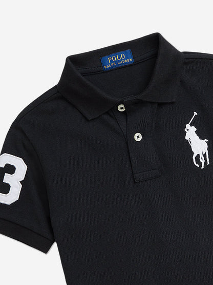 Ralph Lauren 男童黑色徽标 Polo 衫