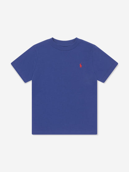 Ralph Lauren 男童蓝色徽标 T 恤