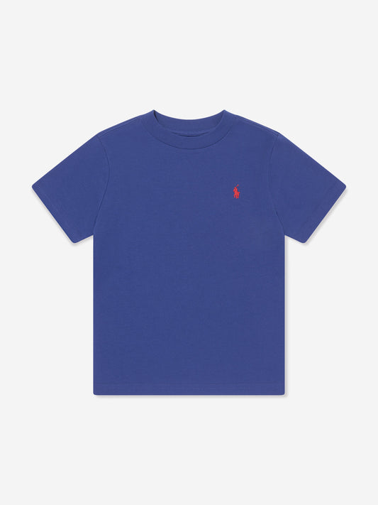 Ralph Lauren 男童蓝色徽标 T 恤