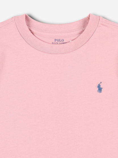 Ralph Lauren 男童粉色徽标 T 恤