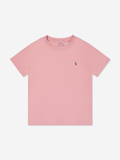 Ralph Lauren 男童粉色徽标 T 恤