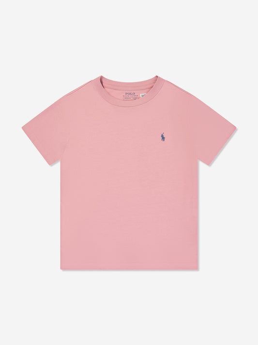 Ralph Lauren 男童粉色徽标 T 恤