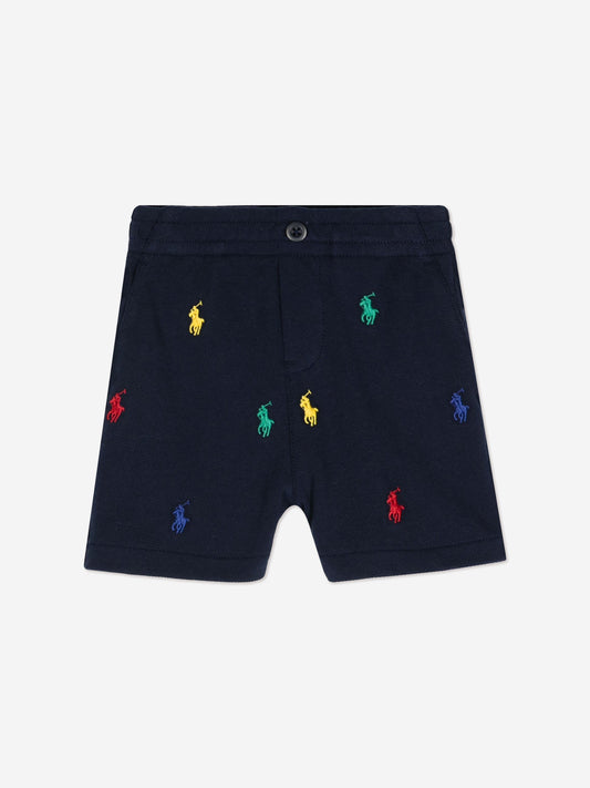 Ralph Lauren 男童多徽标 Prepster 短裤（海军蓝）