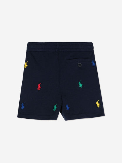 Ralph Lauren 男童多徽标 Prepster 短裤（海军蓝）