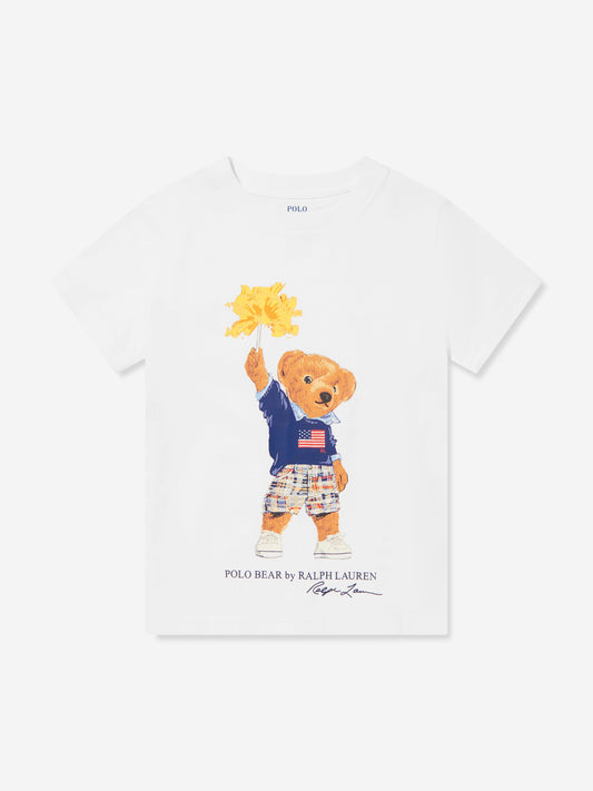 Ralph Lauren 男童白色 Sparkle Bear T 恤