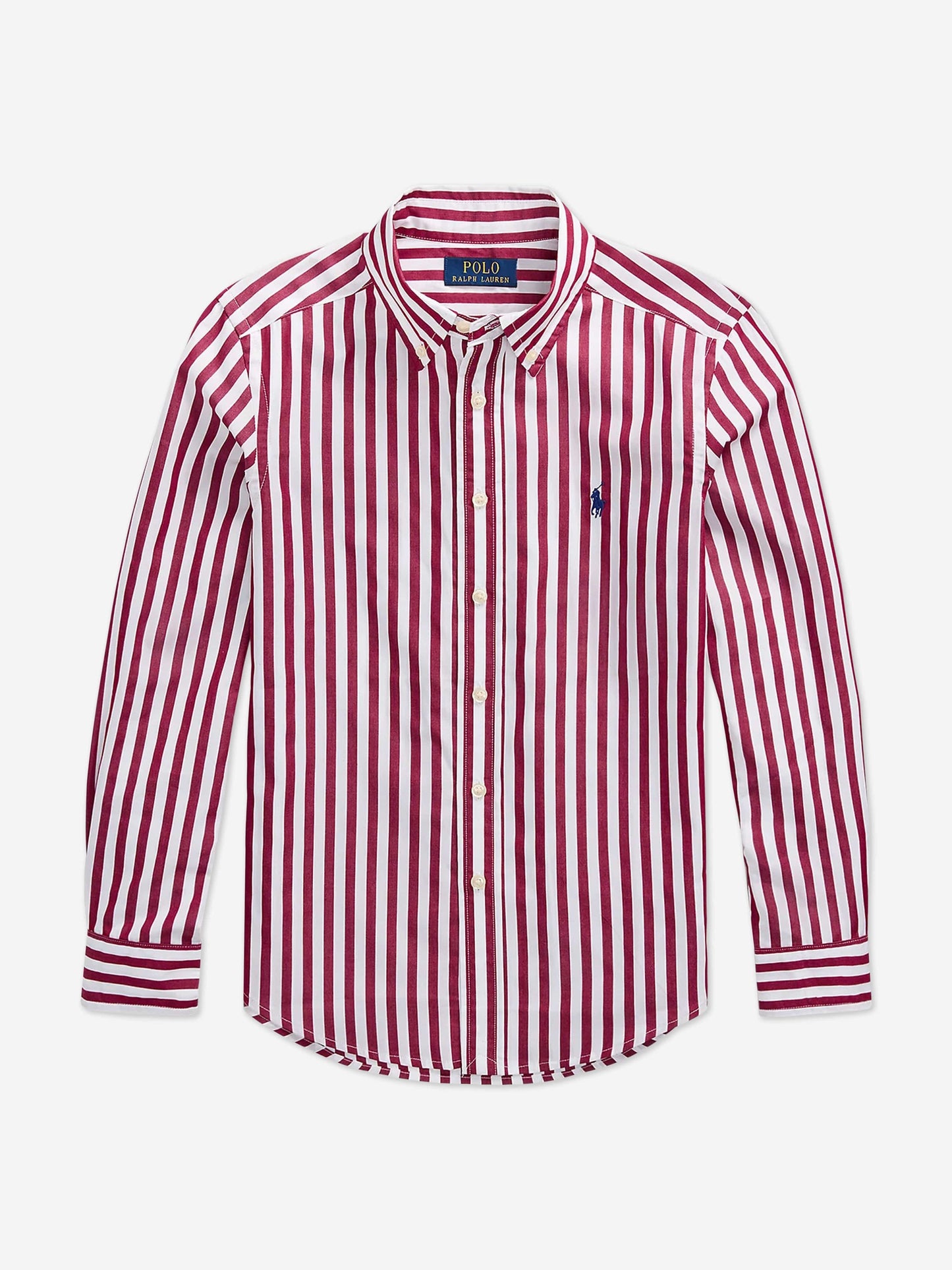 Ralph Lauren 男童红色条纹徽标衬衫