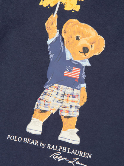 Ralph Lauren 男婴海军蓝闪亮小熊连体衣