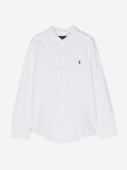 Ralph Lauren 男童白色徽标衬衫