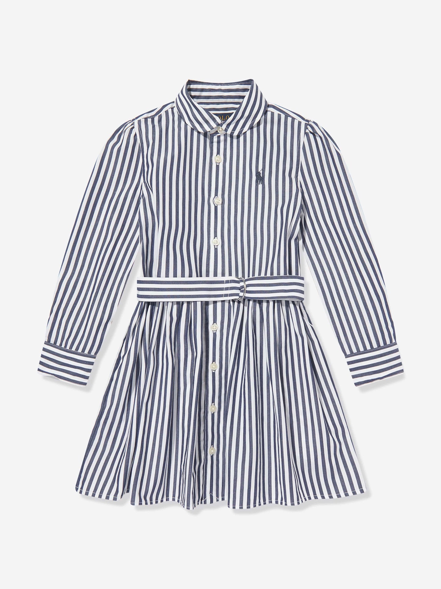 Ralph Lauren 女童条纹府绸衬衫裙（海军蓝）