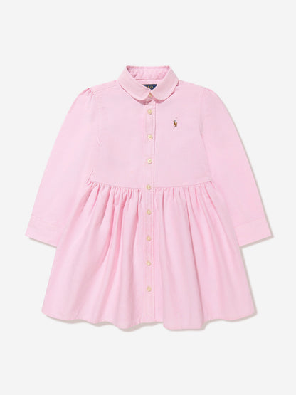 Ralph Lauren 女童粉色牛津衬衫裙