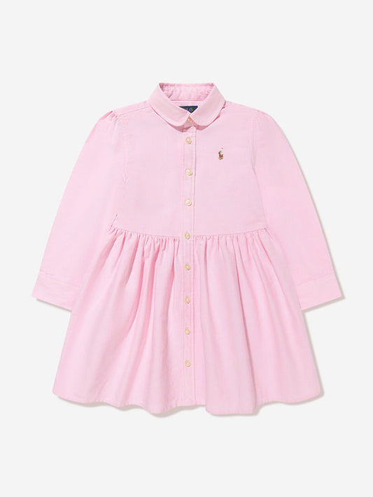 Ralph Lauren 女童粉色牛津衬衫裙