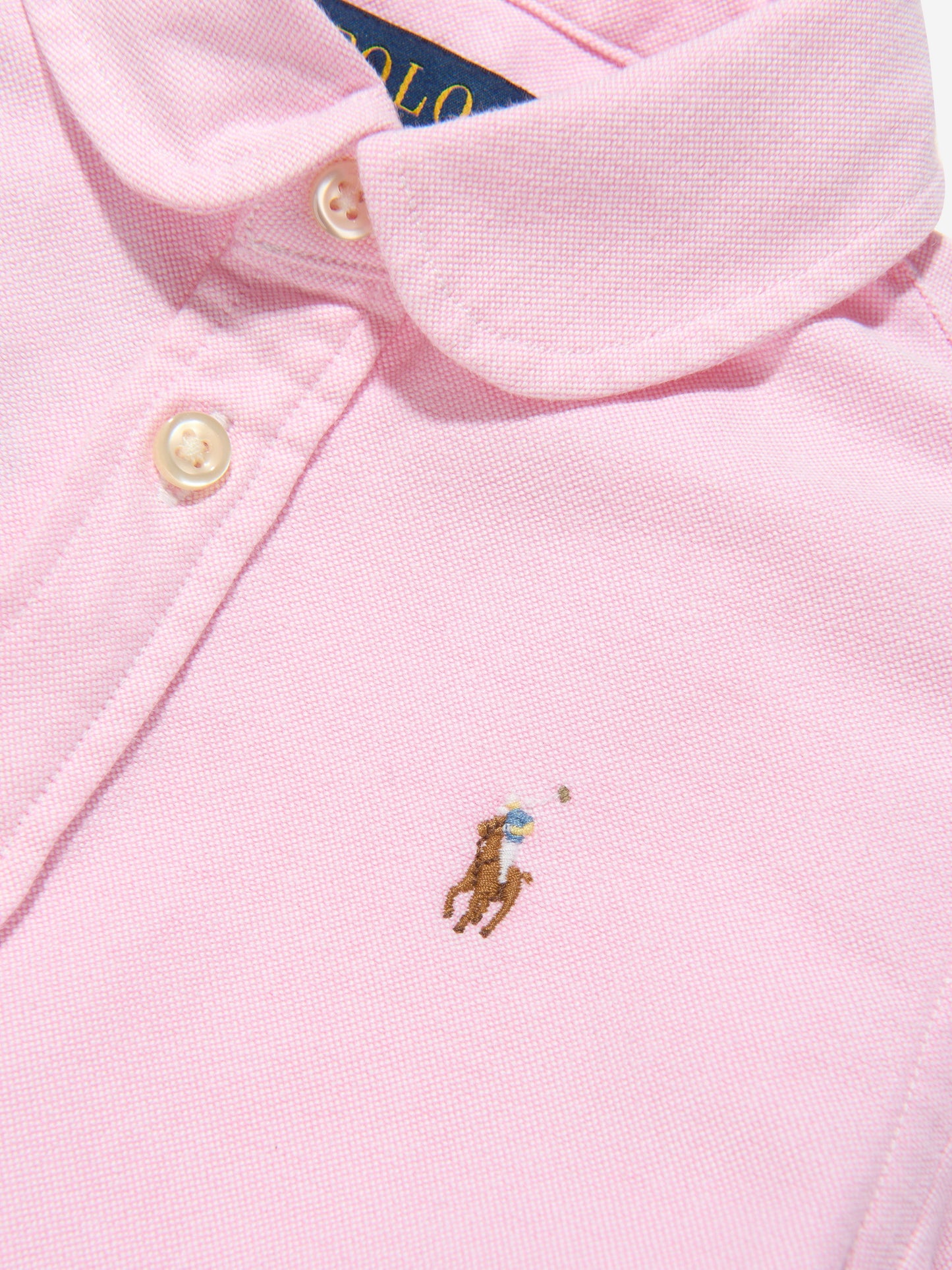 Ralph Lauren 女童粉色牛津衬衫裙