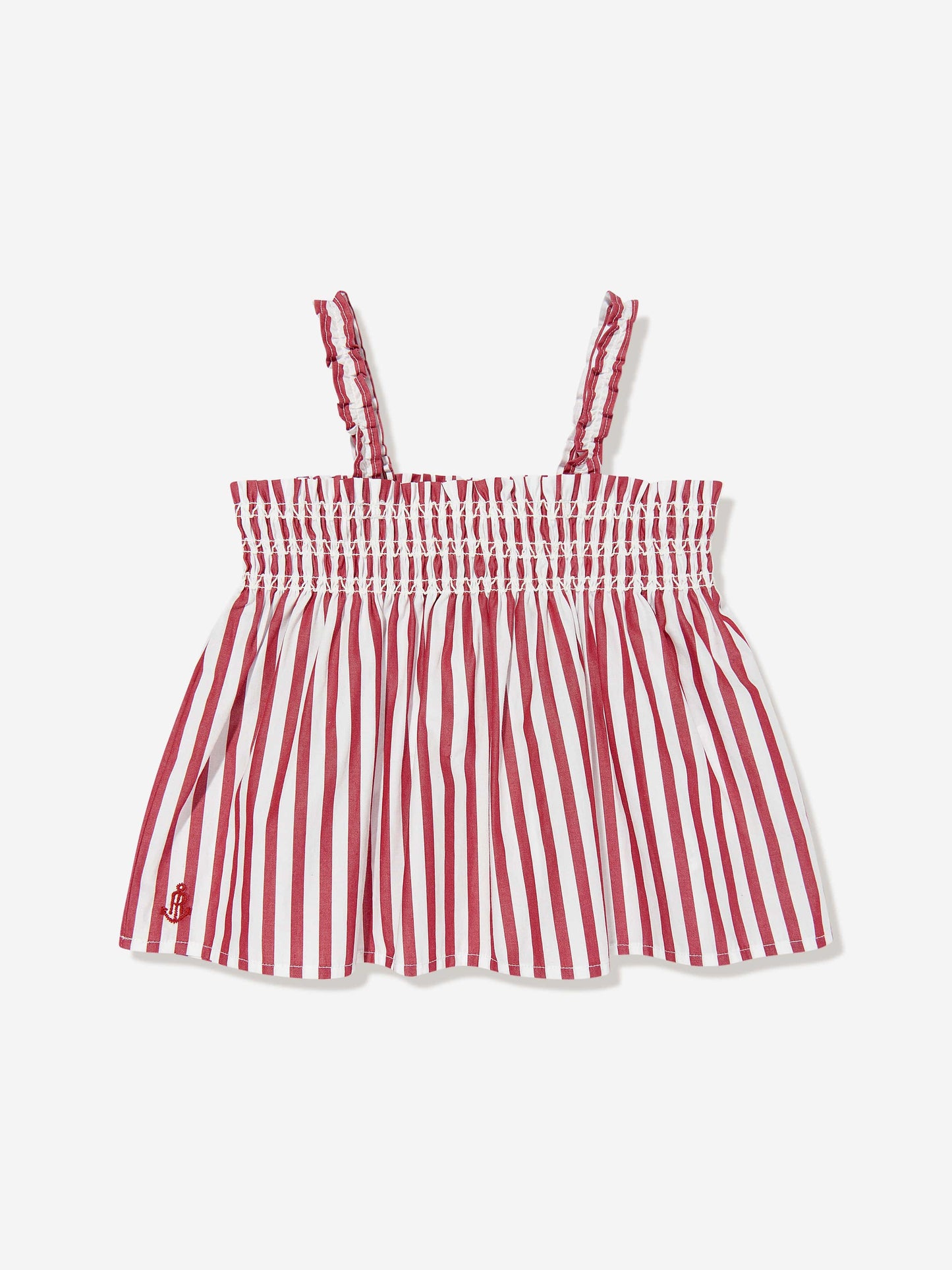 Ralph Lauren 女童条纹短裤套装（红色）