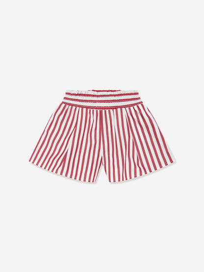 Ralph Lauren 女童条纹短裤套装（红色）