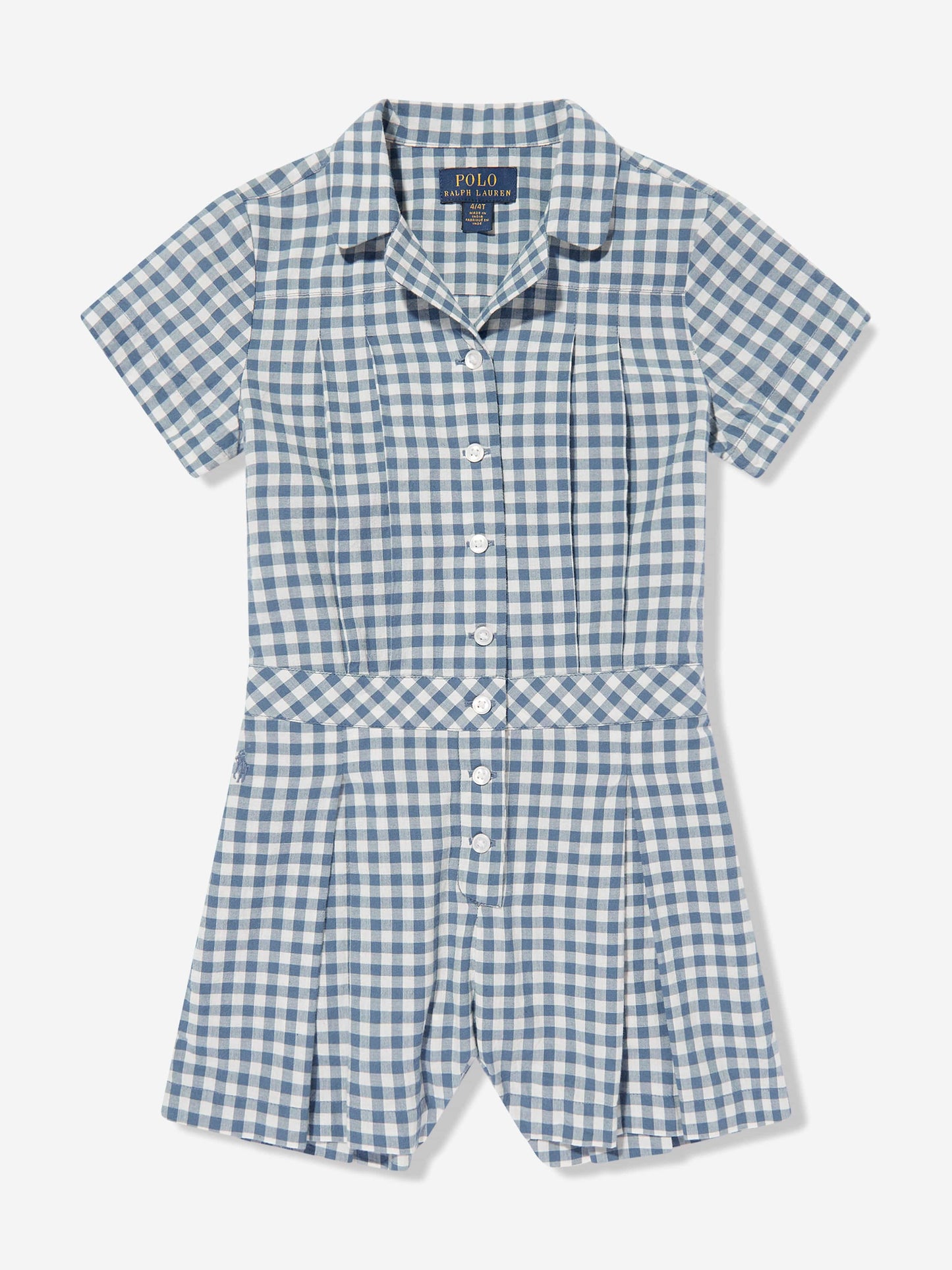 Ralph Lauren 女童蓝色格纹连身裤