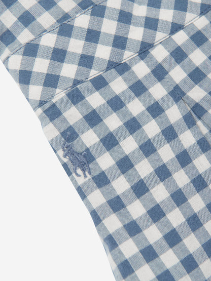 Ralph Lauren 女童蓝色格纹连身裤