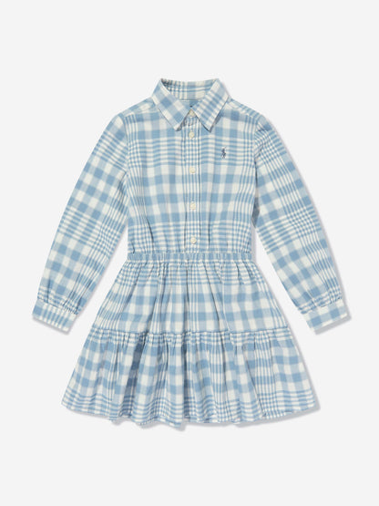 Ralph Lauren 女童蓝色格纹日装连衣裙