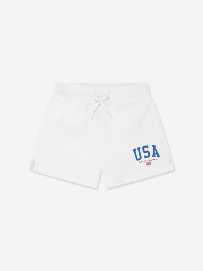 Ralph Lauren 女童美国短裤（白色）