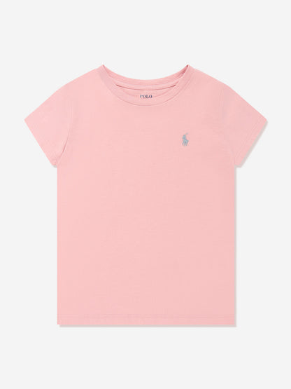 Ralph Lauren 女童粉色徽标 T 恤