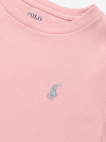 Ralph Lauren 女童粉色徽标 T 恤