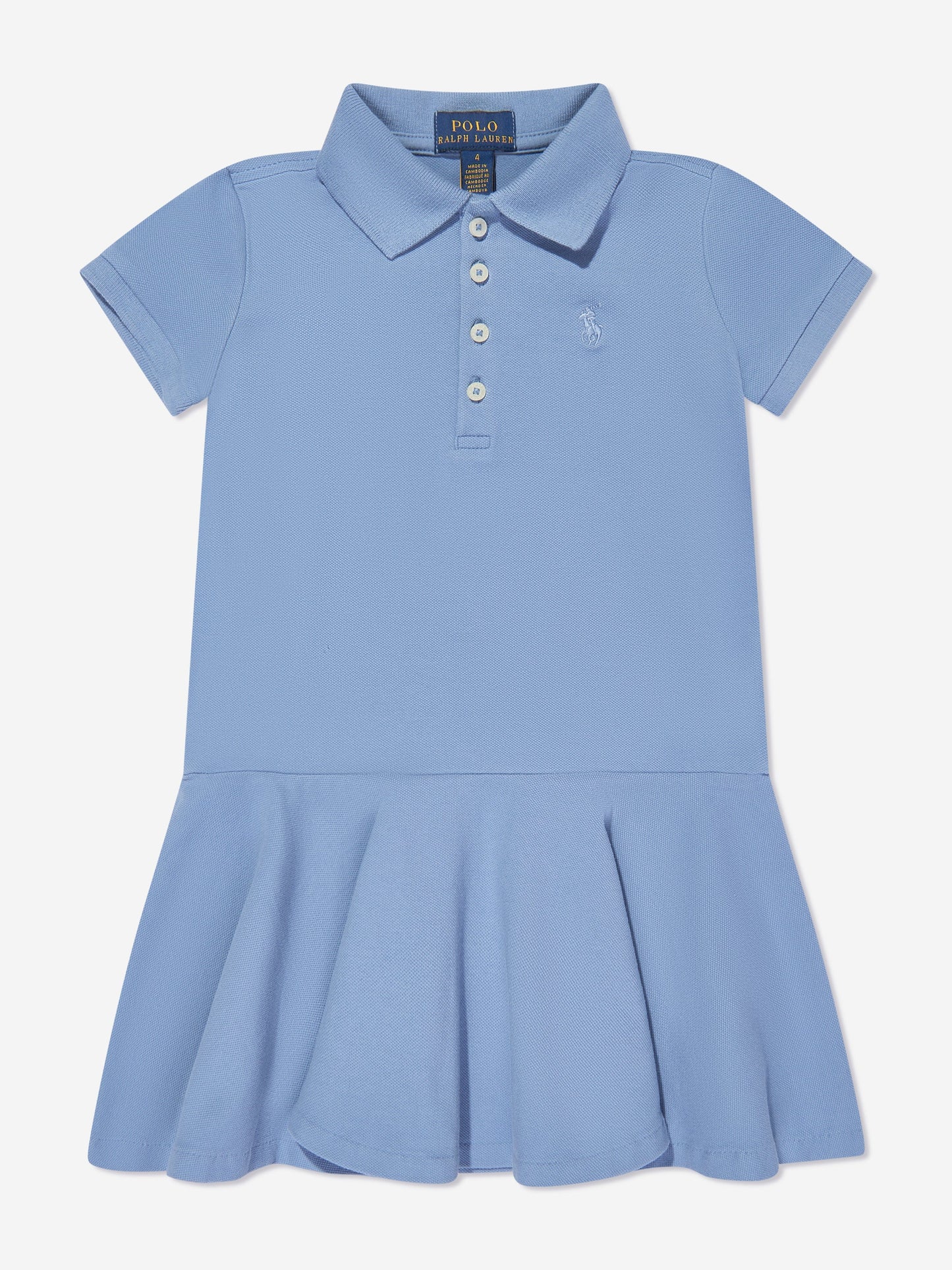 Ralph Lauren 女童蓝色徽标 Polo 连衣裙