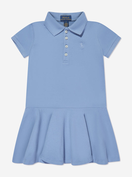 Ralph Lauren 女童蓝色徽标 Polo 连衣裙