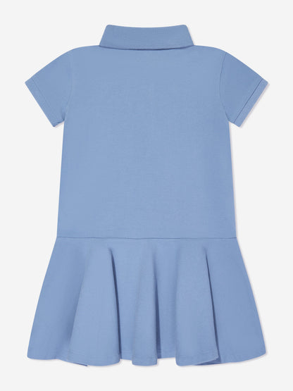Ralph Lauren 女童蓝色徽标 Polo 连衣裙