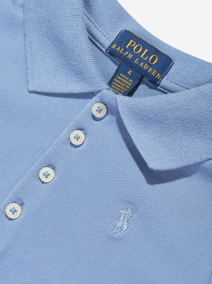 Ralph Lauren 女童蓝色徽标 Polo 连衣裙
