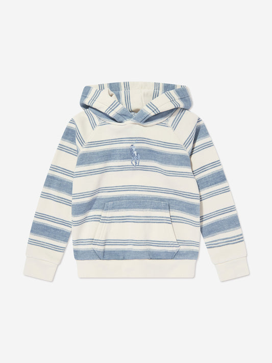 Ralph Lauren 女童蓝色条纹徽标连帽衫